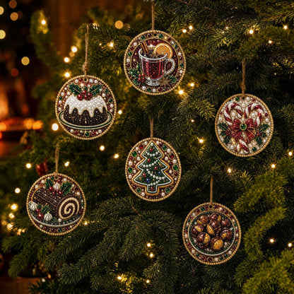 6Pcs Christmas DIY Diamond Painting Ornaments Kit – Sparkling Holiday Craft Set