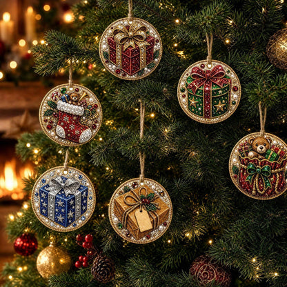 6Pcs Christmas DIY Diamond Painting Ornaments Kit – Sparkling Holiday Craft Set